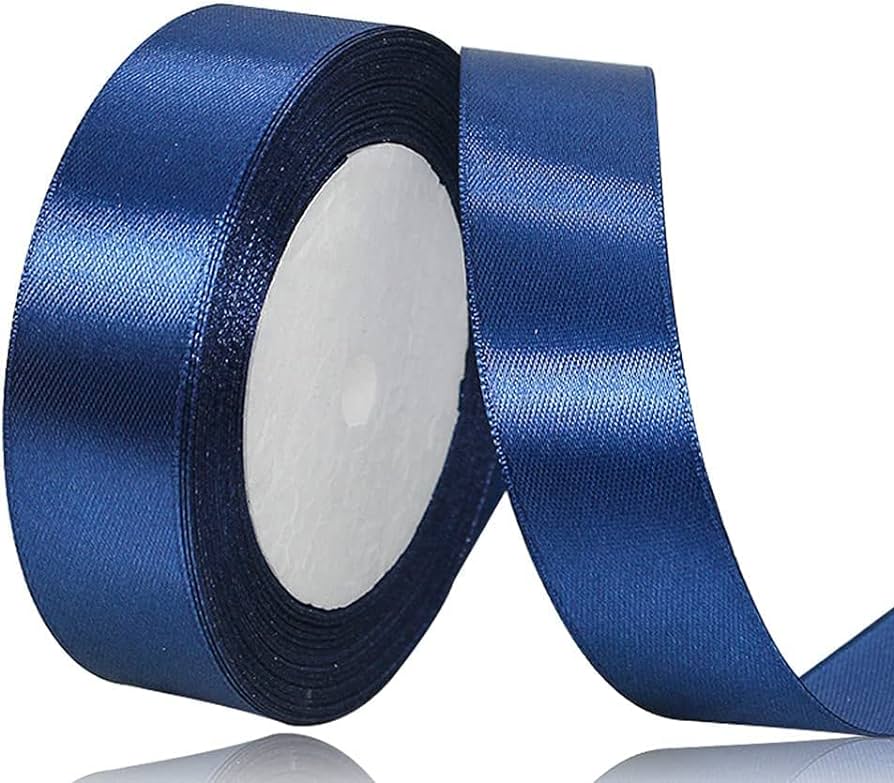 Sating Ribbon 1 inch x 20 yards - Blue colour