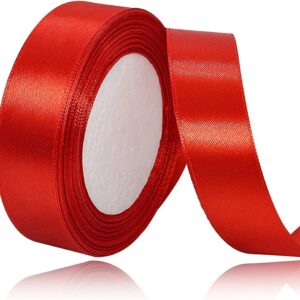 Sating Ribbon 1 inch x 15 yards - Red colour