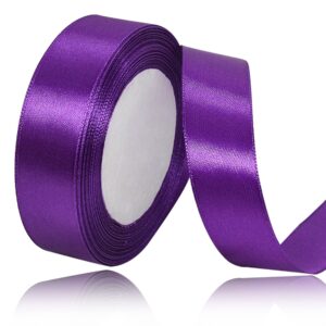 Sating Ribbon 1 inch x 15 yards - Purple colour