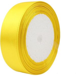 Sating Ribbon 1 inch x 15 yards - Yellow colour