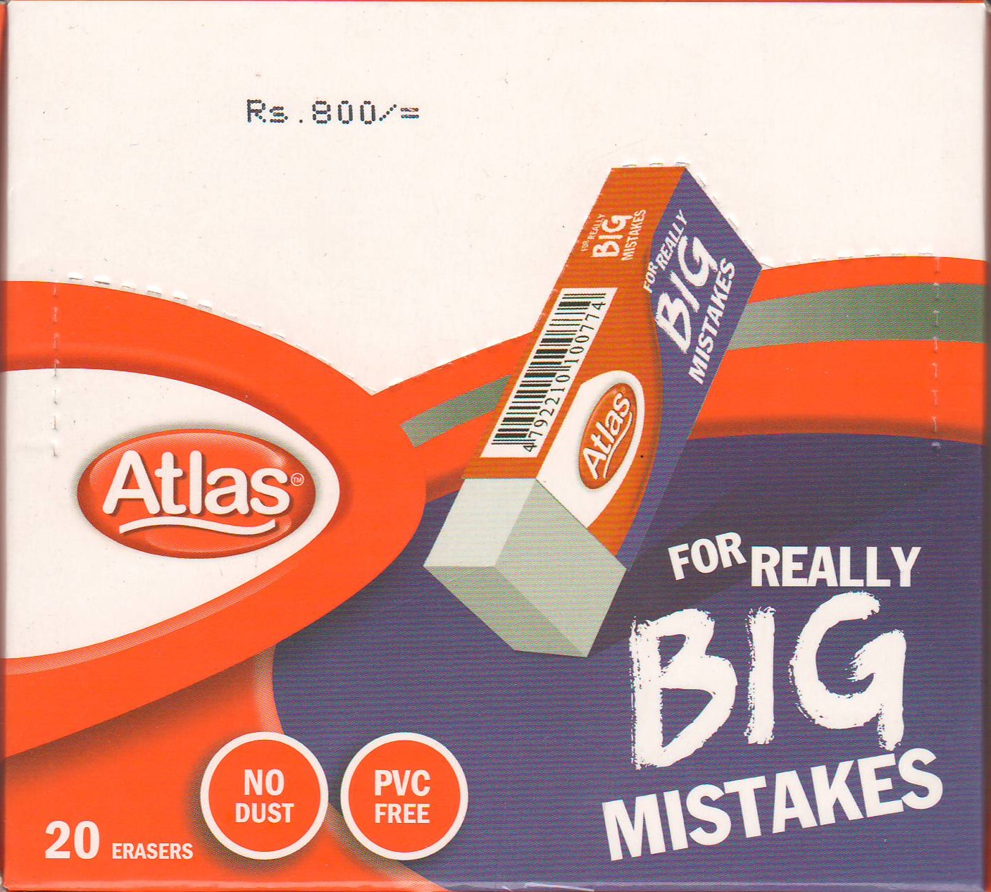 Atlas Big Eraser Large 20 Erasers Box
