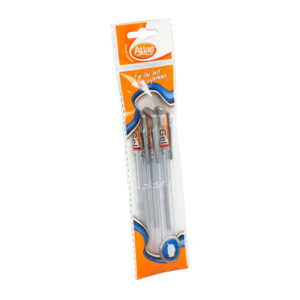 Atlas Pen Chooty Gel Silver 3Pcs Pack