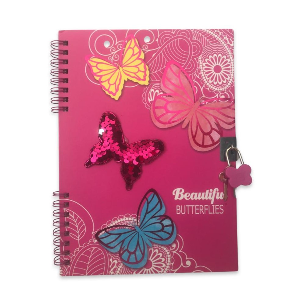 Beautiful Butterflies - Auto Graph No.BJ-1817 - Pink Colour