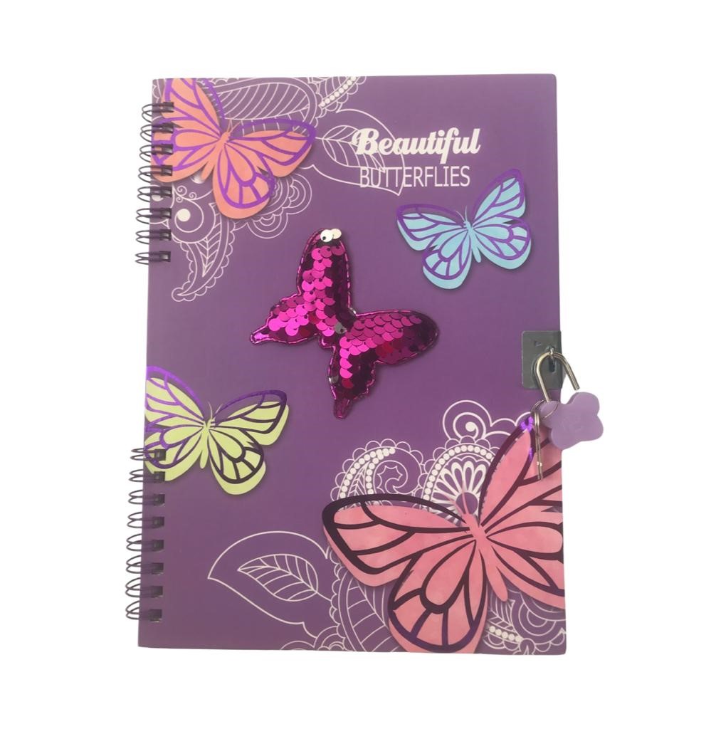 Beautiful Butterflies - Auto Graph No.BJ-1817 - Purple Colour