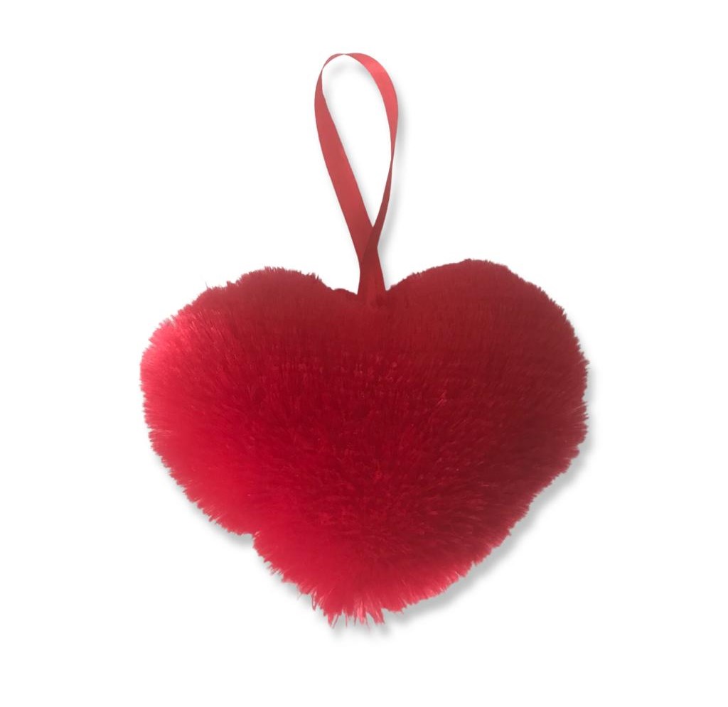 Cute Red Flufly heart - 17 x 12cm