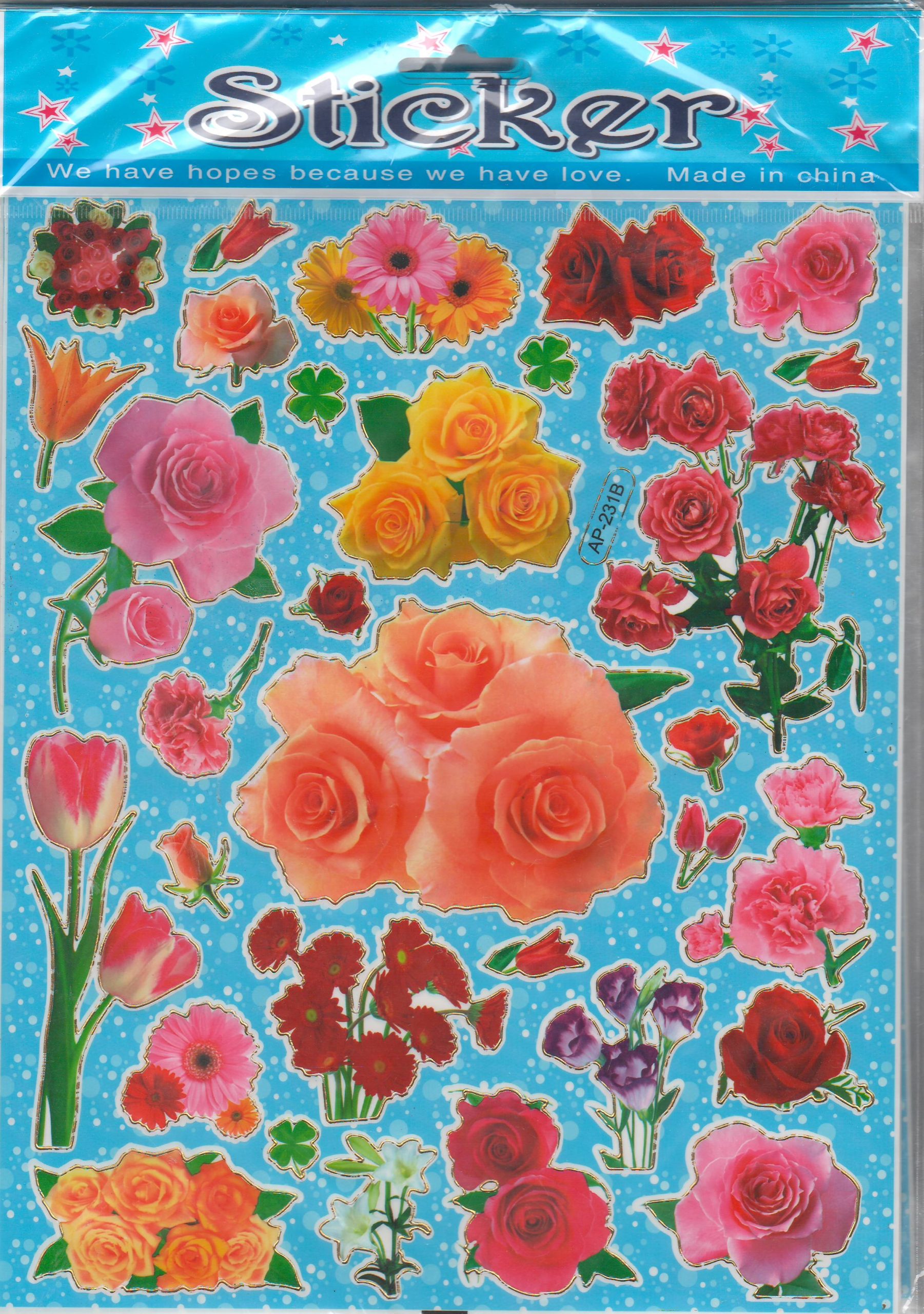 Flower Collaction Stickers - No. AP-231B - 1 card
