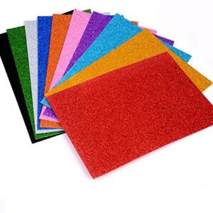 Glitter Form Sticker A4 Mix 10 Colours 10 Papers Pack
