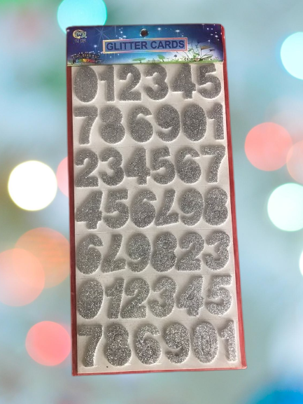Glitter Number Card