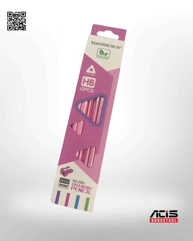 HB Triangle Drawing Pencil - Free Sharpener -  Mod.No-2001 -12pcs