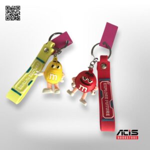 M and M Key Tag - Yellow and Red Colour