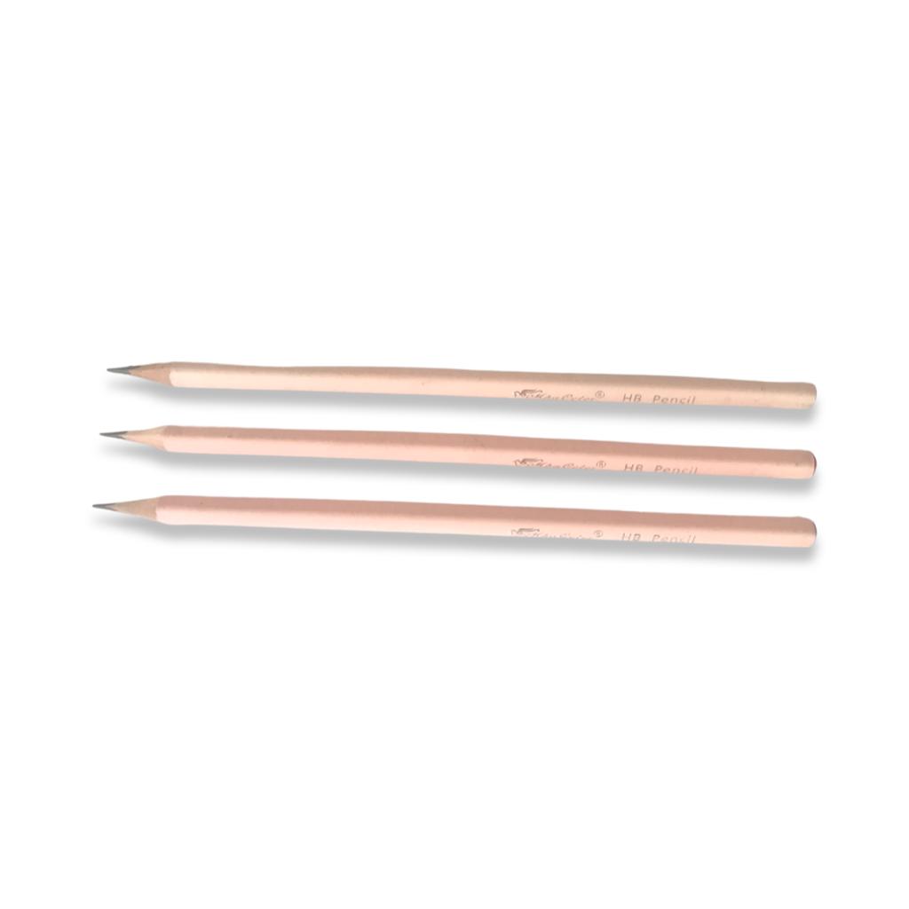 MBA Triangle Pencil HB - Light Pink body Colour - 3Pcs