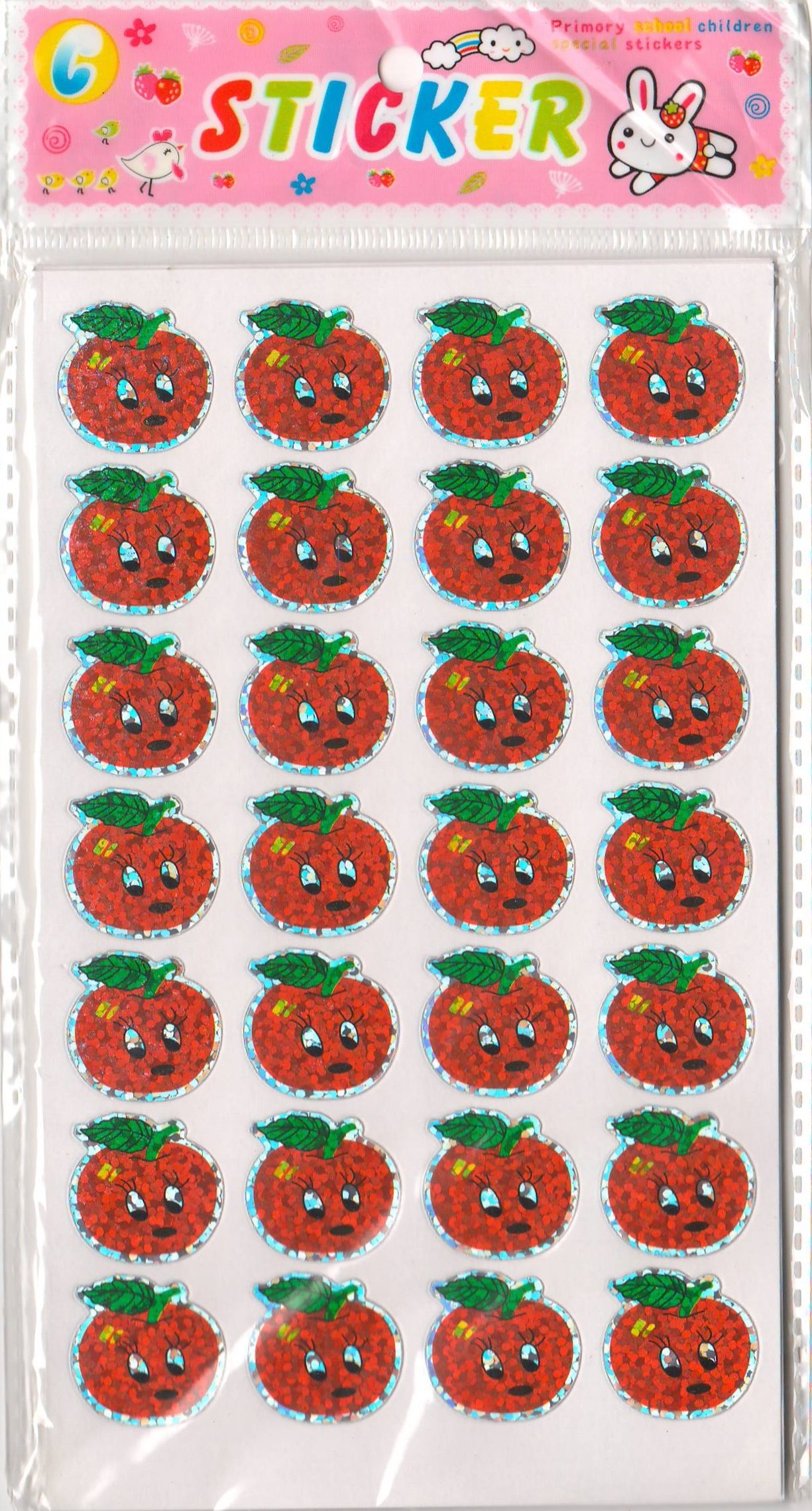 Primary School Children Special Stickers -Medium Apple - 10 Cards