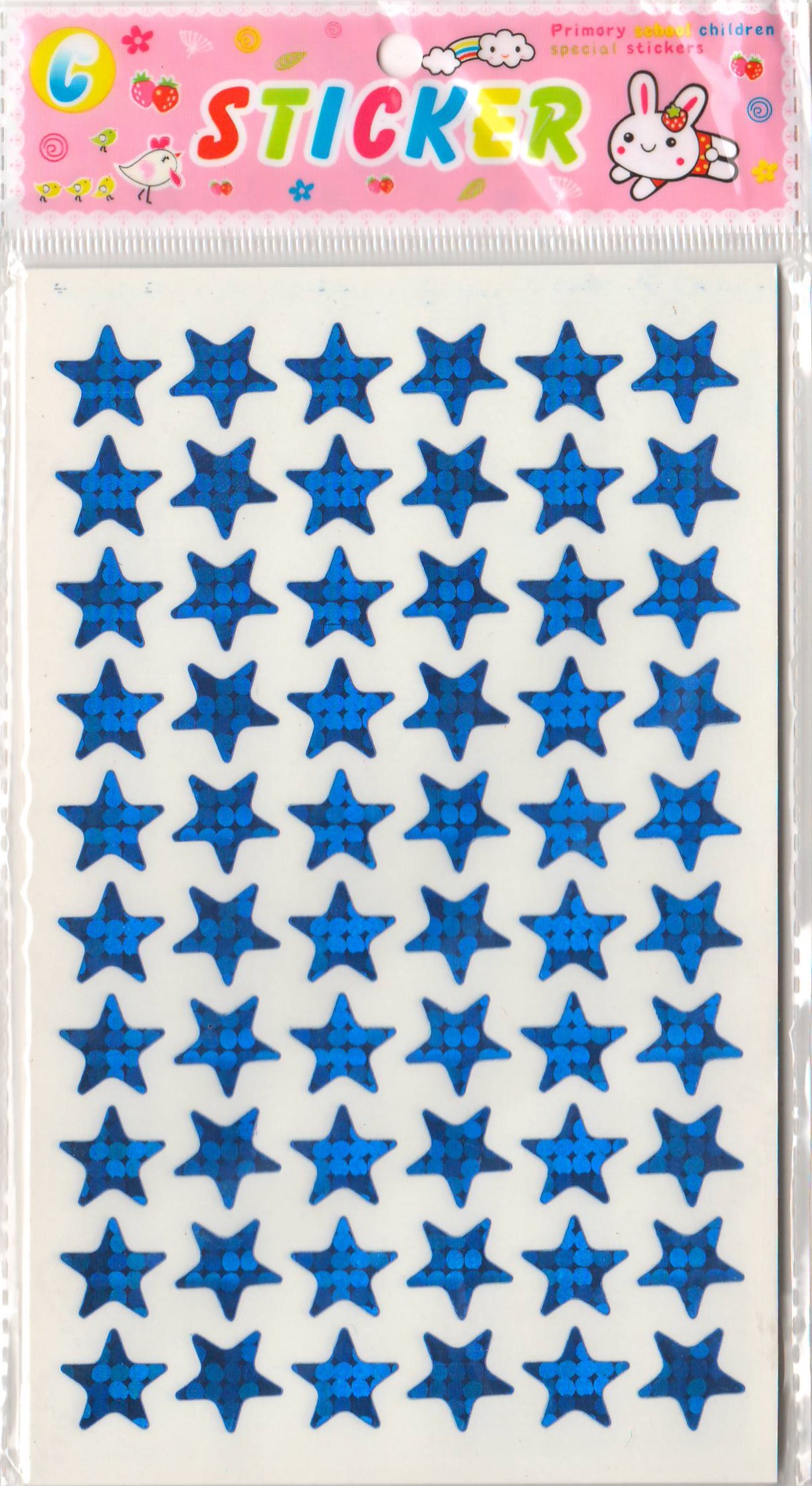 Primory School Children Special Stickers - Medium Stars Blue colour - 10 Cards