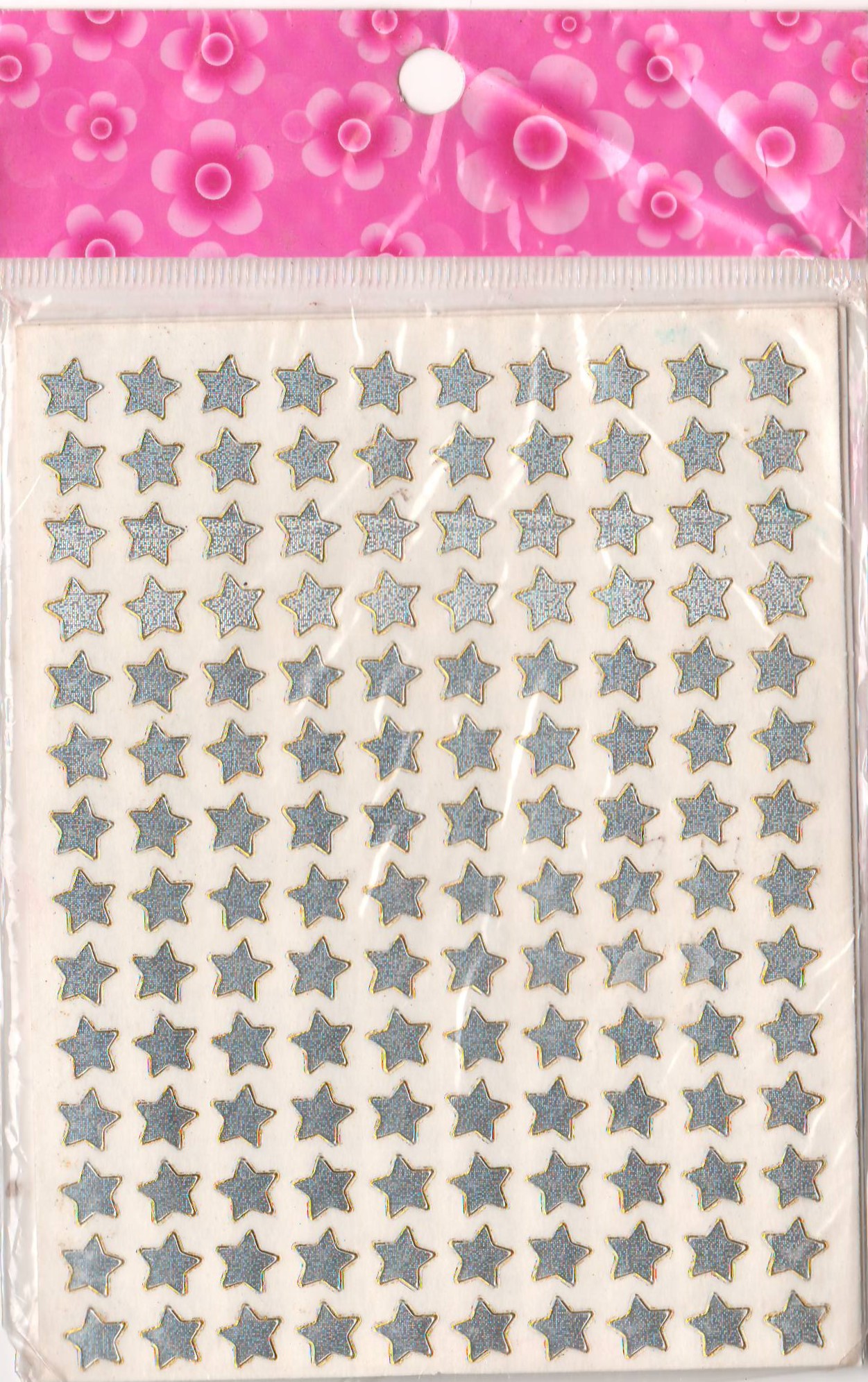 Primory School Children Special Stickers - Small Stars Silver colour - 10 Cards