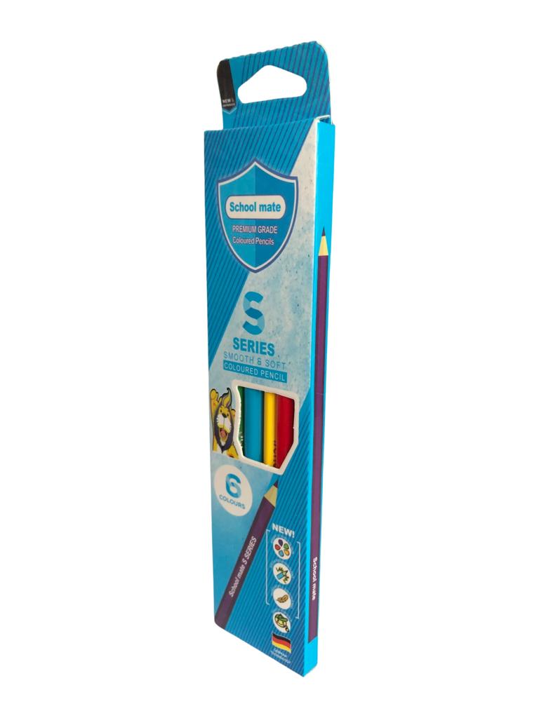 School Mate  Coloured Pencils - 6 Colours