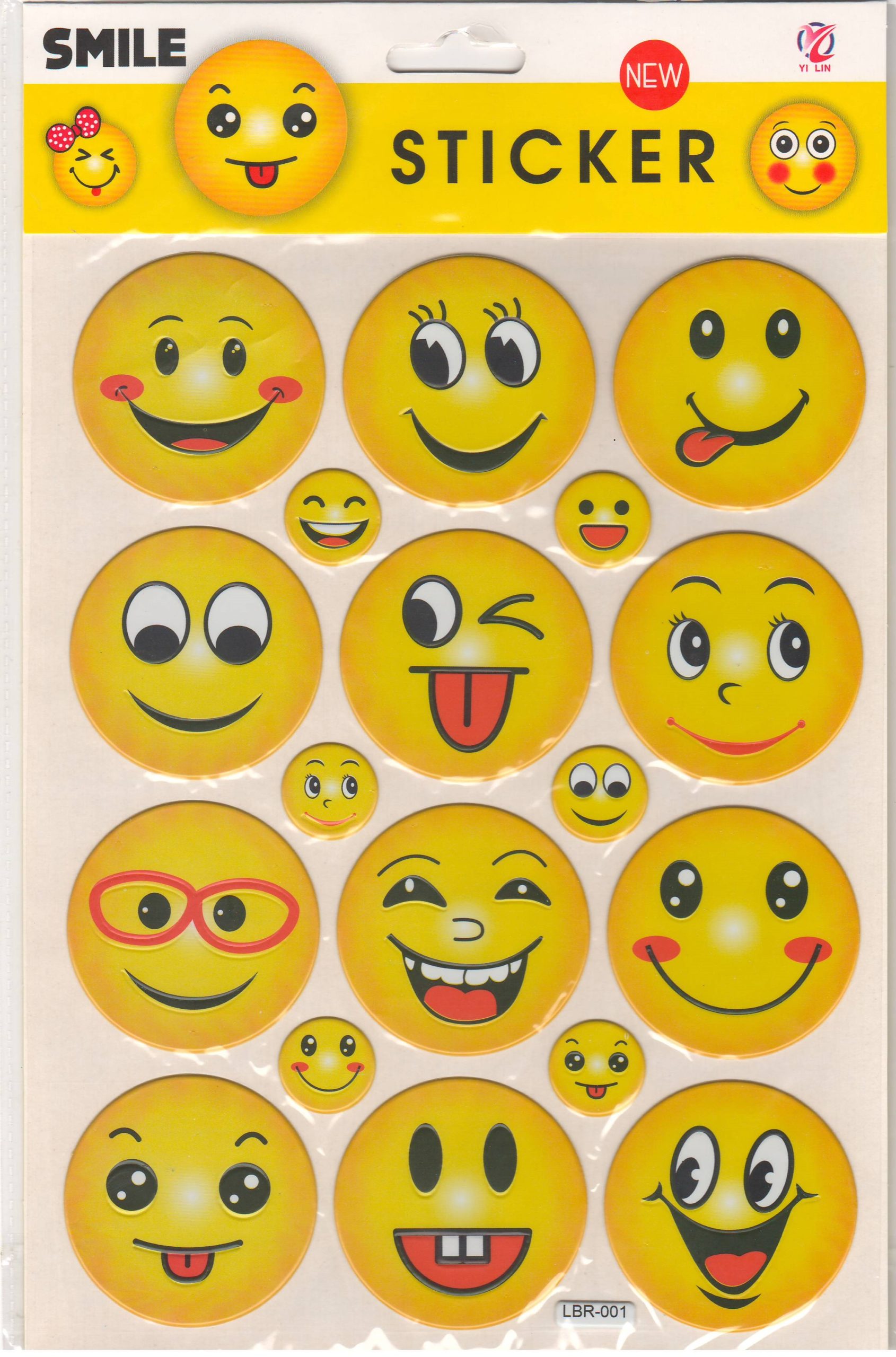 Smile Sticker Large- No.LBR-001 - 1pcs