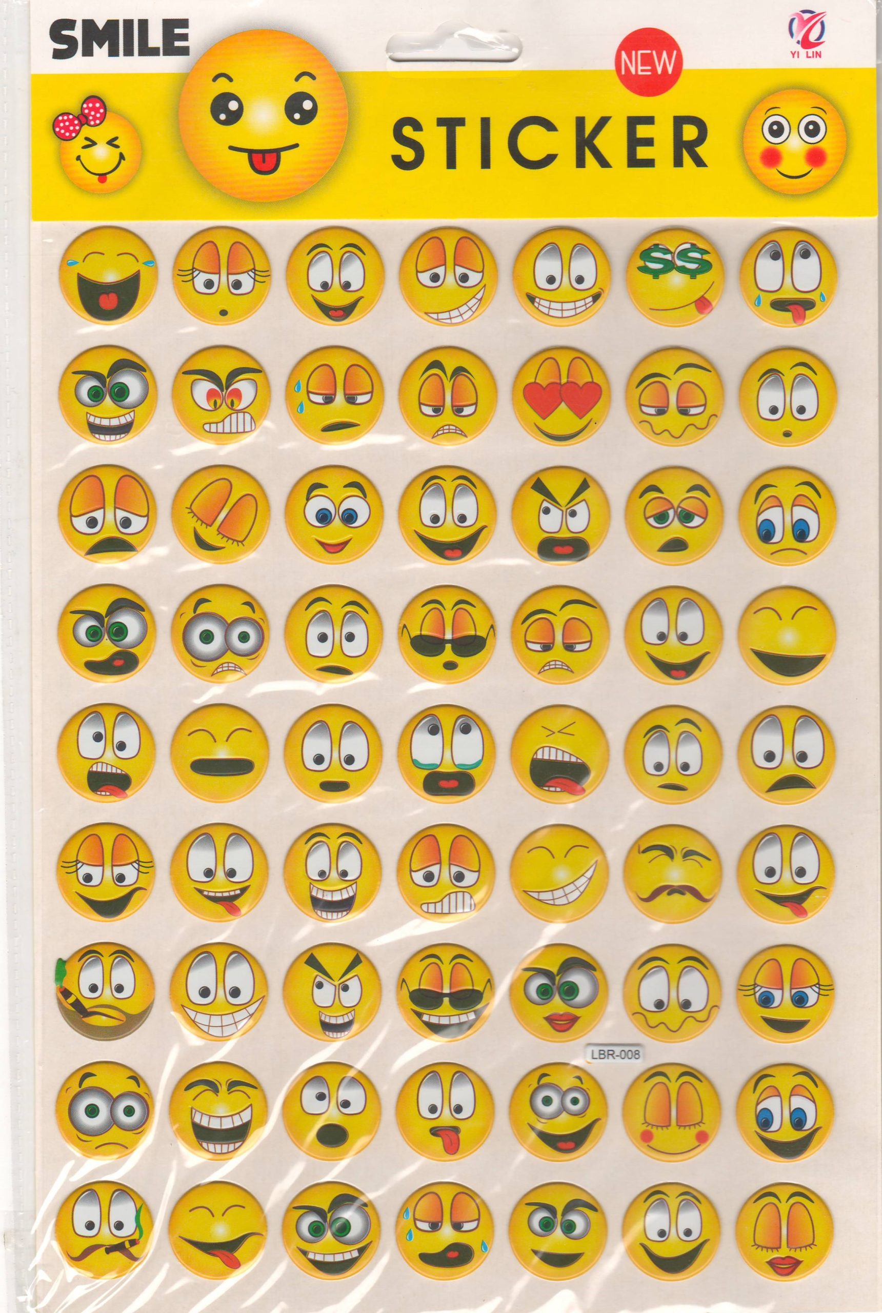 Smile Sticker Medium- No.LBR-008 - 1pcs