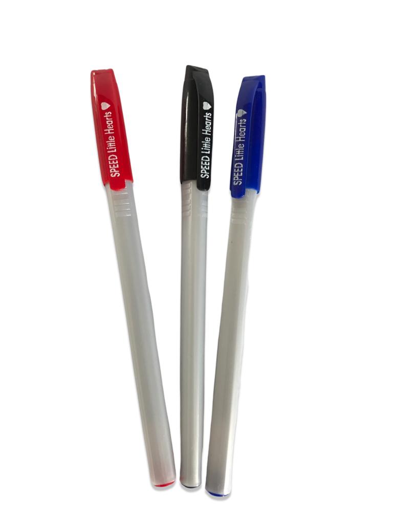 Speed Little Hearts Pens - Black, Blue, Red colours - 3pcs