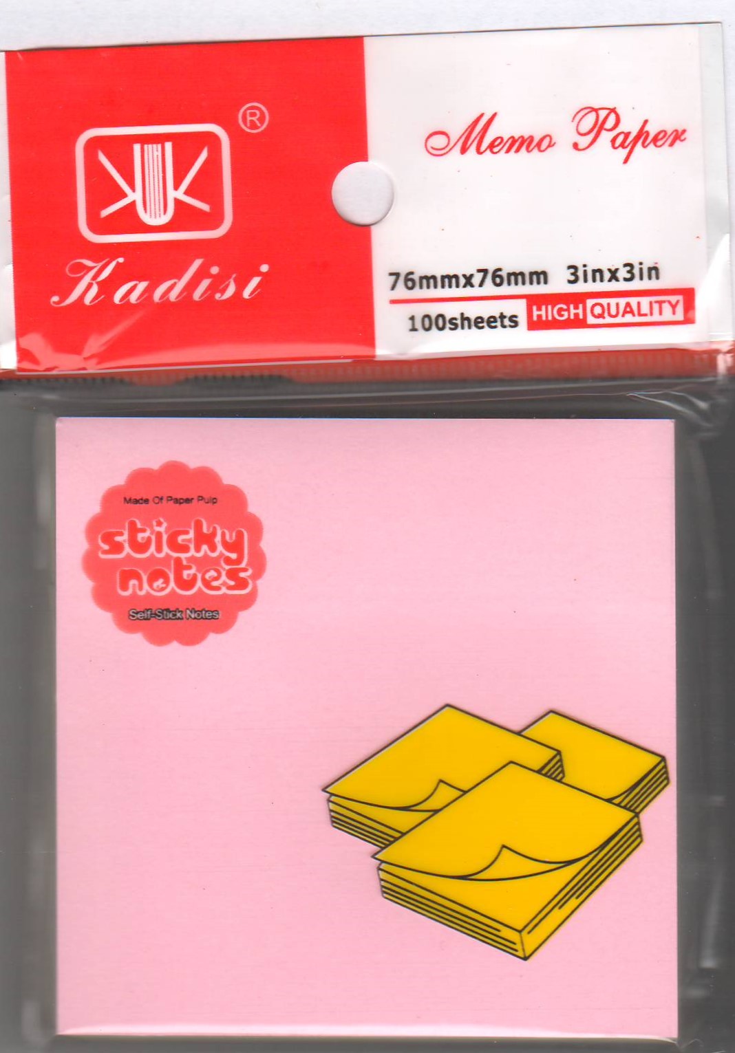 Sticky note - Kadisi - 3 x 3 100 sheets