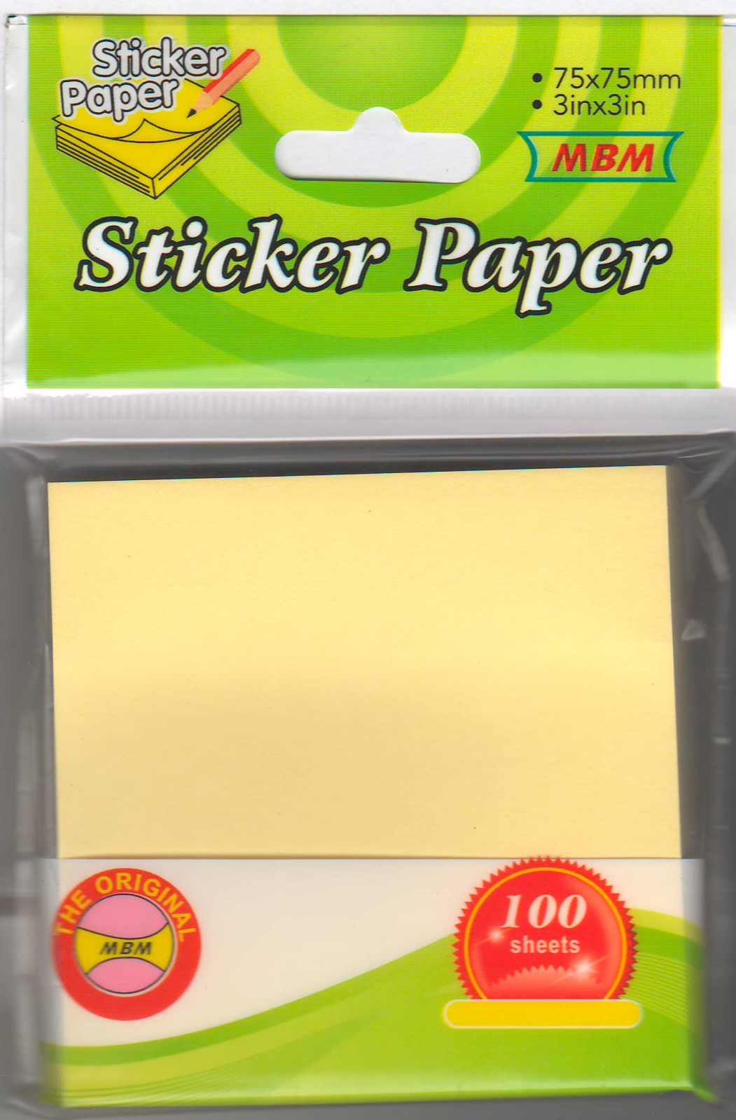 Sticky note - MBM - 3in x 3in - 100 Sheets