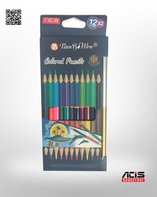 Tian B Wen 24 Colour Pencil double side 12 Pencil